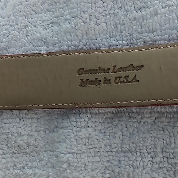 Coach Red Leather Belt with Silver Buckle - Picture 3 of 6